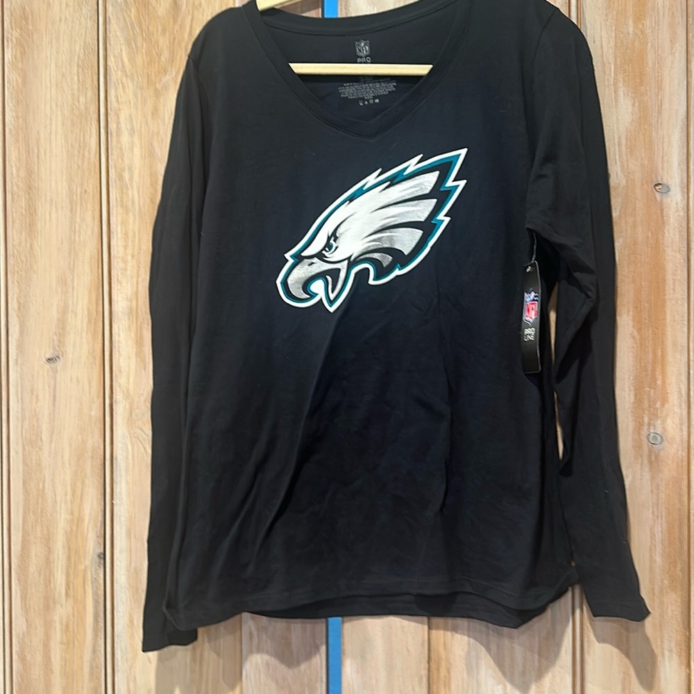 NWT NFL Pro Line Woman’s Eagles v- neck long sleeve t shirt